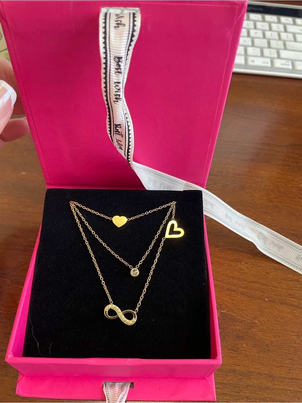 Gold-Tone Layered Heart & Infinity Necklace Set